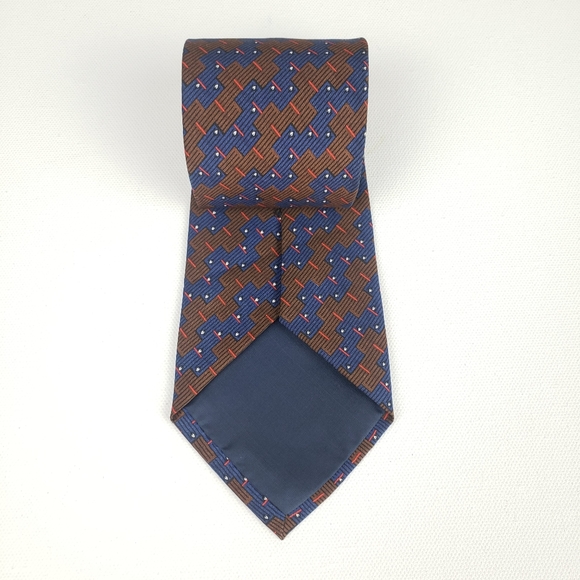 ADONIS brown & Blue Classic Men's Neck tie - Picture 3 of 8